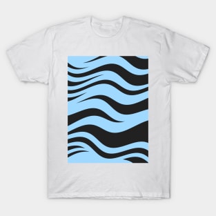 Blue Black Zebra Stripes Pattern T-Shirt